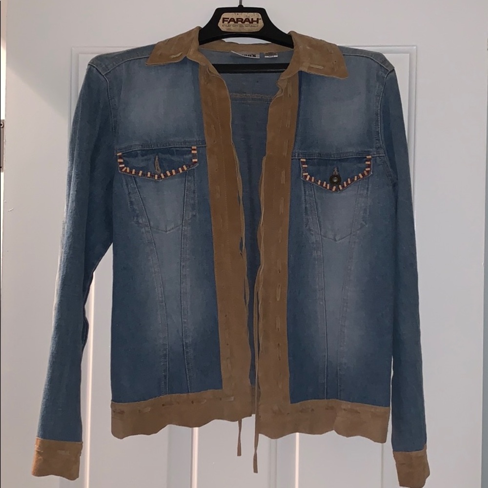 Chico’s Jean & Leather Trim Jacket